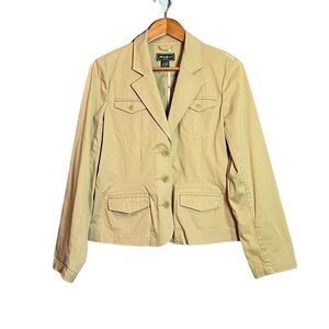Eddie Bauer light brown button blazer. Size 12